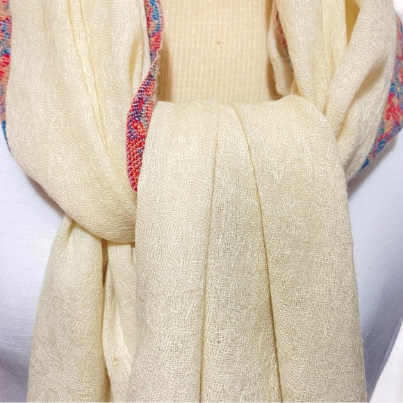 Vintage Paisley Pattern Handwoven lightweight Wool Boho Scarf - Picture 11 of 11